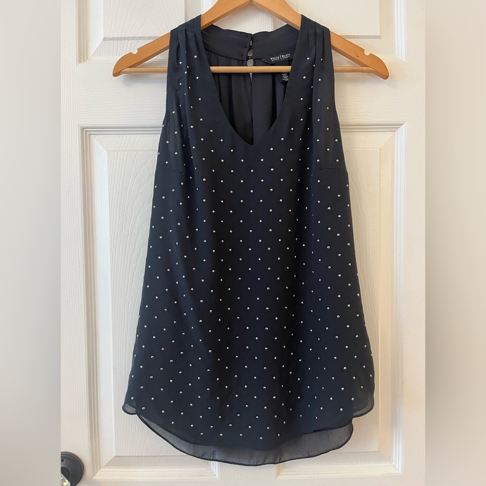 WHBM Blue Sleeveless Dress Top
